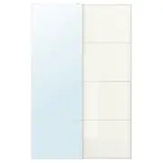 AULI / FÄRVIK pair of sliding doors, mirror glass/white glass, 150x236 cm