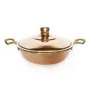 Hand Hammered Copper Frying Pan with Cover 18cm / 7"
