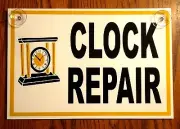 CLOCK REPAIR Coroplast SIGN 8X12 with Suction Cups Window Sign