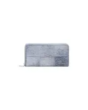 Desigual Denim Patchwork ZipAround Wallet Women Blue