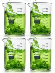4PK Beakers 2000ml - Low Form - Graduated - Borosilicate Glass - Eisco Labs