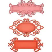 Spellbinders Shapeabilities Fancy Tags Two 3 Dies