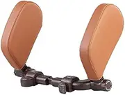 Comfortable Car fit for Se-at Headrest Pillow Neck Support Pillow for Car Sleep Side Head Support High Elastic Nylon Telescopic Support Side Kids (Color : Cloth Beige) (Color : Leather Brown)