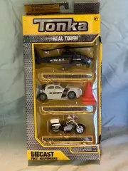 RARE Tonka Diecast First Responder 3PK SWAT Helicopter Sheriff Motorcycle #56089