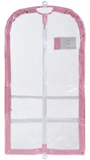 Clear Plastic Garment Bag with Pockets for Dance Competitions Danshuz - Pink
