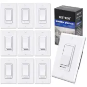 BESTTEN 10 Pack Dimmer Light Switch, Single-Pole or 3-Way Dimmer Switches, 120V,