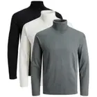 Jack & Jones Mens Jumper Rogan Knitted Roll Neck Regular Fit Cotton Blend Top