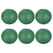 6 Pack 8 Inch Paper Lanterns Round Folding Hanging Lamp Shade Dark Green