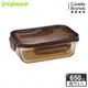 Snapware康寧密扣 琥珀色耐熱玻璃保鮮盒-長方形 650ml