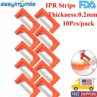 Dental Saw IPR Interproximal Reduction File Strips Orthodontic Polishing 10Pc/pk