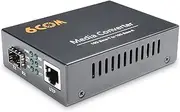 6COM 10G Ethernet Network Media Converter, Unmanaged 1x 100M/1G/2.5G/5G/10GBase-T RJ45 to 1x 10GBase-X SFP+ Slot,10Gigabit Fiber Ethernet to Copper UTP Converter, AC 100V~240V or DC 5~12V Optional