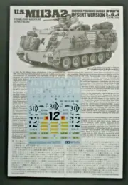 Tamiya 1/35 Scale M113A2 Desert Version Decals & Directions from Kit No. 35265