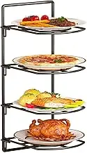 Food Preparation Tray,Stackable Vegetable Fruit Preparation Plate,Wall Mounted Food Sorting Tray,Kitchen Sundries Rack，for Home Hotpot Kitchen Restaurant(Black,4tier)