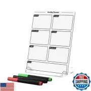Lumanman Acrylic Planning Board with Storage Base, Mini Whiteboard for Desk,