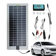 Solar Car Battery Charger - 12v Solar Battery Maintainer, Waterproof Solar Panel Charger | Solar Trickle Charging Kit, Car Battery Maintainer with Alligator Clip, Solar Charger for Rv and Vehicles