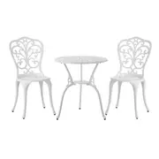 Livsip Bistro Outdoor Setting Chairs Table Patio Dining 3PCS Set Cast Aluminium