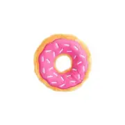 ZippyPaws - Mini Donutz - No Stuffing, Squeaky Plush Dog Toy - Strawberry, Mini
