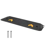 Upgraded Rubber Threshold Ramp, 2.5 cm Rise Wheelchair Ramp Doorway, Natural Curb Ramp Rated 15 tons Load Capacity, Non-Slip Textured Surface Rubber Curb Ramp for Wheelchair and