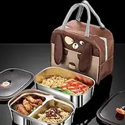 Taoluwin Bento Box, 2Pack 316 Stainless Steel Food Storage Containers with Insulated Lunch Bag, 360° Leakproof Design for Office, School, Picnic, Metal Lunch Container & Bento Lunch Box Set