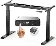 FLEXISPOT 161kg Capacity Dual Motor Height Adjustable Standing Desk Frame 3 Stages Electric Sit Stand Desk Base, Home Office Stand up Desk Leg (Black Frame Only)…