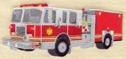 Fire Truck, Fire Engine, Firefighter, Embroidered Patch 6.8"x 3.0"
