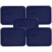 Pyrex 7210-PC 3 Cup Blue Rectangular Storage Lid Cover for Glass Dish 5PK New