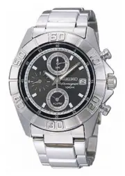 SEIKO Alarm Chronograph SNA657 SNA657P1 Men's Black Dial 100m Watch