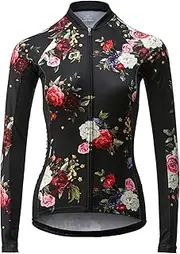 [CATENA] Women's Long-Sleeved Cycling Jersey Mountain Bike Tops Cycling Shirt MTB Road Bike Cycling Clothing Breathable Quick Drying Plain Cycling Jersey for Women