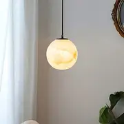 Artistic Marble Globe Pendant Light, Vintage Copper - Accent, 12cm Height, Warm White/White Light, G9, Adjustable Chain