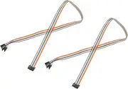 uxcell 2 Pcs IDC Rainbow Wire Flat Ribbon Cable FC-Female to 10P 19.6 Inch Length 2.54mm Pitch Breadboard Jumper Wires for Electronic Projects