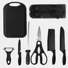 8PC Kitchen knife set stainless steel chef's knife cutting board knife holde