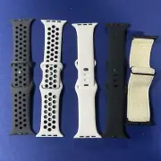 5-Pack Whites and Blacks Soft Silicone & Flex Strap Bands Apple Watch 38-41mm