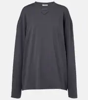 [Prada] Prada Logo oversized cotton T-shirt AU 12 grey