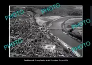 OLD LARGE HISTORIC PHOTO TUNKHANNOCK PENNSYLVANIA, AERIAL VIEW OF TOWN c1936