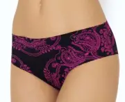 DKNY Litewear Cut Anywhere Medallion Black Pink Hipster Panty Underwear Women XL