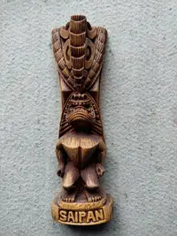 在飛比找樂天市場購物網優惠-塞班島木雕神像的樹脂復制品，約上世紀70年代關島制造。波利尼