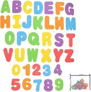Vaguelly 1 Set Foam Letters Large Foam ABC Letters Number Foam Baby Bath Letters Kids Bath Time Fun Bath Number Letters with Net Toy Adhesive Letter Stickers Eva Child Take a Bath