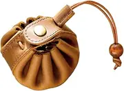 [Gungtj] Leather Drawstring Coin Purse, Small Coin Purse Pouch, Key Storage Organizer,Men’s Leather Coin Purse, Portable Leather Coin Case, Car Key Wallet, Soft Leather Coin Pouch, Drawstring Coin Pouch,,