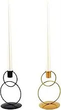 Whistling Kettle， 2pcs Nordic Double Ring Candle Holder Metal Candlestick Candelabrum Stand Candlelight