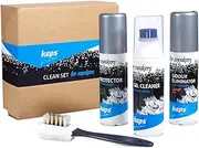 [Kaps] 4 Sneakers Shoe Care Cleaning Kit - Sneakers Gel Cleaner, Water Repellent Protector Spray, Odour Eliminator 100 ml, Nubuck and Suede Brush – Suitable for Trainer, Suede, Leather, and Nubuck Shoes