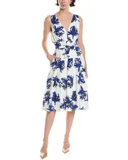 Anne Klein Linen-Blend Midi Dress