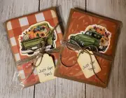 2 fall Junk Journal Handmade Booklet Gift Book Scrapbook Journaling Truck/flower