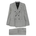 [Reveres 1949] Reveres 1949 Double-breasted Checked-pattern Suit 48 IT GREY/BLACK