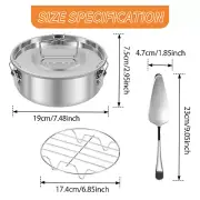 Stainless Steel Flan Pan with Lid 1.5QT Flan Maker with Handle 7.5×7.5×3 FarRI