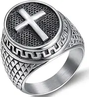 [Jude Jewelers] Retro Vintage Stainless Steel Chrisitan Cross Religious Ring