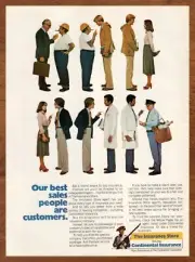 1978 The Insurance Store Vintage Print Ad/Poster Continental Retro 70s Pop Art