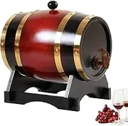 5L Oak Wine Barrel Vintage Wooden Aging Barrel,Wine Barrel with Stand, Barrels for Aging Whiskey Cocktails Bourbon Beer,Special Wood Wine Barrel Dispenser,Leak Proof Oak Barrel(with Faucet)