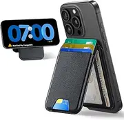 ESR Upgraded for MagSafe Wallet, 5 Card-Holder, Magnetic Wallet with Adjustable Stand, for iPhone 16/15/14/13/12 Series, Ultra-Slim, Not for iPhone Mini, Vegan Leather, Black