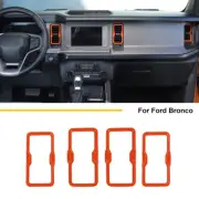 4x Dash Air Conditioner Vent AC Panel Cover Bezel For Ford Bronco 2021+ Orange