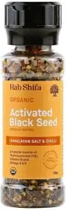 HAB SHIFA Organic Activated Black Seed with Himalayan Salt & Chilli Grinder 160g